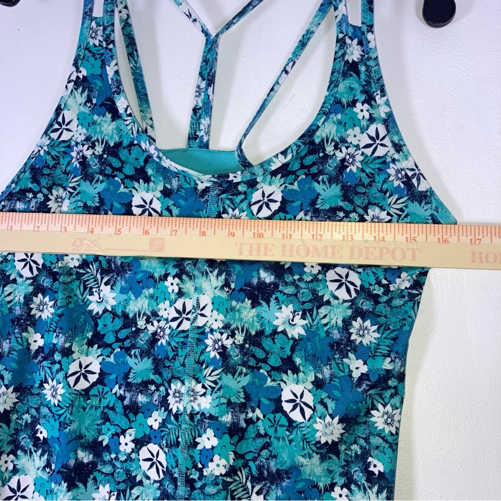 Patagonia Latticeback Floral Women Athletic Dress Sz M Blue Bra Soft  Stretch - Picture 8 of 12